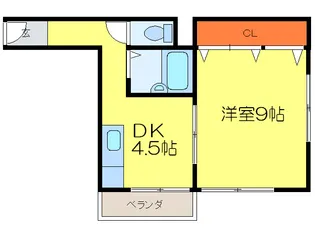 ア-バンコ-ト上牧【1階】の間取り