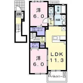 プリムローズ・ガーデン【2階】の間取り