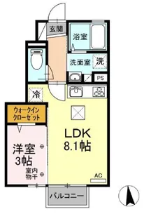 シュペ-ル小原田【1階】の間取り