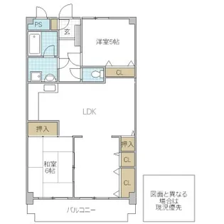 スカイタウン水戸三の丸【4階】の間取り