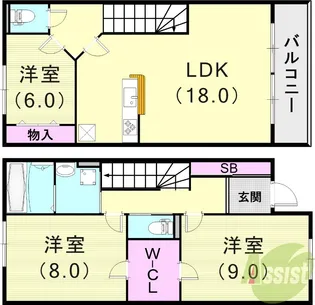 GARDENIA芦屋【1階】の間取り