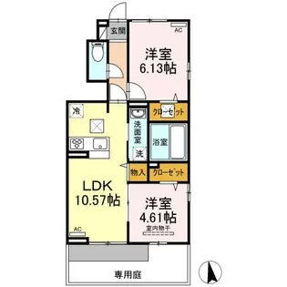 セジュールエクラ A棟【1階】の間取り
