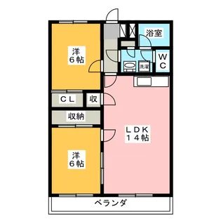 ウエストA【4階】の間取り