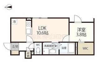 岡山県岡山市北区清輝橋4【アパート】の間取り