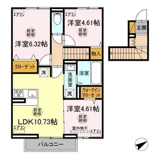(つつこ)フリージア【2階】の間取り