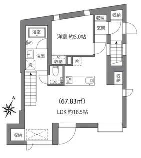 ルクール市ヶ谷払方町【3階】の間取り