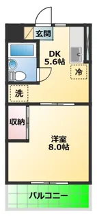 1DKの間取り画像