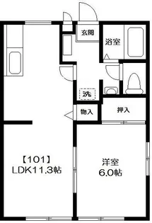 スカイハイツ【1階】の間取り