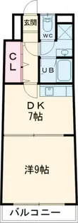 1DKの間取り画像