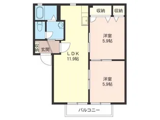 ホワイト・リザイア A【2階】の間取り