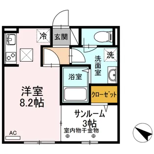 ボンヌ・シャンス中吉田【1階】の間取り