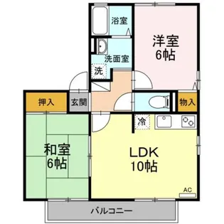 ハイカムール東橋本【1階】の間取り