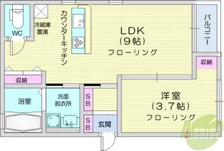 レオカラーコート【1階】の間取り