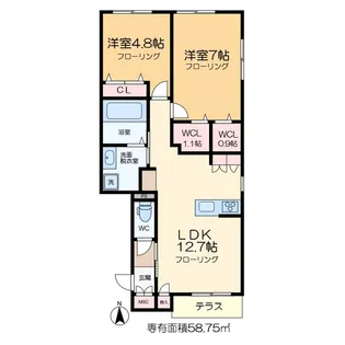 アイネブリュ【1階】の間取り