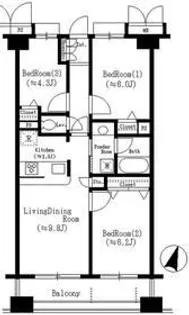 プレジール笹塚【6階】の間取り
