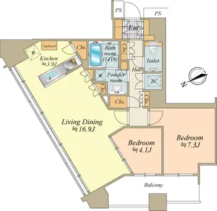 KACHIDOKI THE TOWER【50階】の間取り