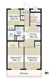 ドエルリバーサイド大島【1階】の間取り
