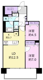 サーパス安野屋スクエアガーデン【7階】の間取り