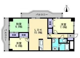 プラザ・ドゥ・オデッサ【7階】の間取り