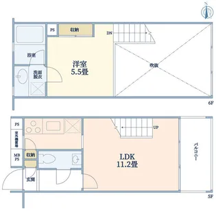 ウェルスクエア碑文谷【5階】の間取り
