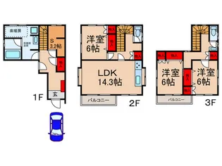 東京都板橋区上板橋3【一戸建】の間取り