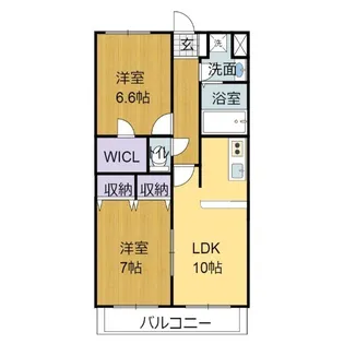 ルネス恵み野【1階】の間取り