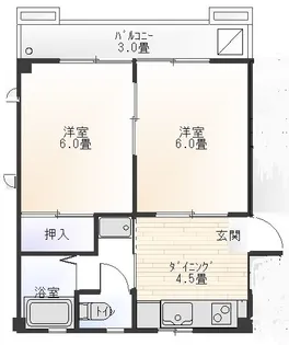 コーポスリムI【3階】の間取り