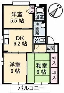 イーストリバーパラリア 弐番館【1階】の間取り