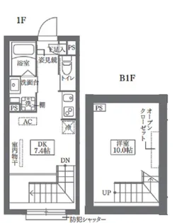 COCOCUBE鵜の木の間取り