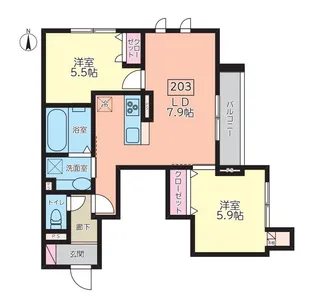 ベルフォルム赤堤【2階】の間取り