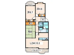 ライブタウン湘南野比10号棟【3階】の間取り