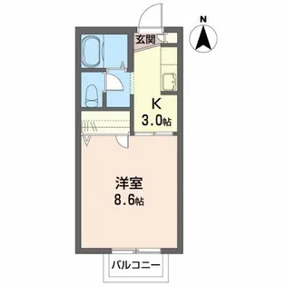 イーストパレスD【2階】の間取り