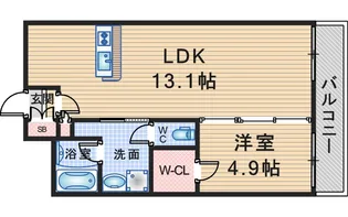 ウェルスクエア豊中本町【3階】の間取り
