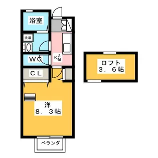 Kフラット【2階】の間取り