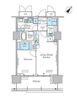 HARUMIFLAG PORT VILLAGE C棟【3階】の間取り