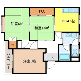 プリンセス石山【3階】の間取り