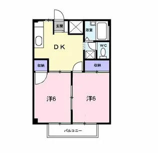 コーポラスタウン白鳥A【2階】の間取り