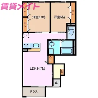 F.アザレア 7【1階】の間取り
