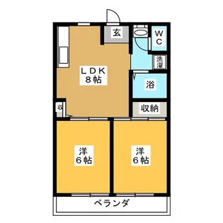 グレイスコート幸【2階】の間取り