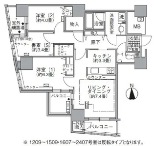 アクティ汐留【18階】の間取り