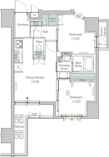 ワンルーフレジデンス台東根岸【13階】の間取り
