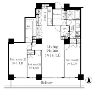 リバーポイントタワー【32階】の間取り