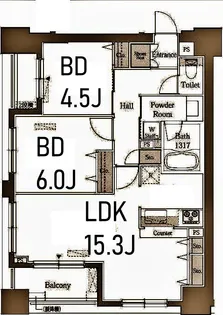 レジデンス横濱リバーサイド【5階】の間取り