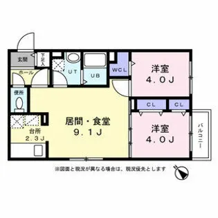 ボア ソルテ菊水 WEST【3階】の間取り