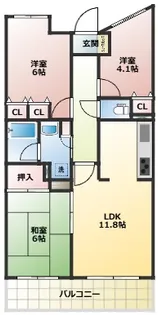 エクセル国立グレイスコート【2階】の間取り