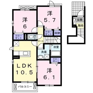 ソラーナ III【2階】の間取り