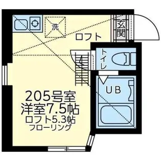 ユナイト黄金町アステカ【2階】の間取り