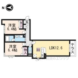 プレミアス大津京【1階】の間取り