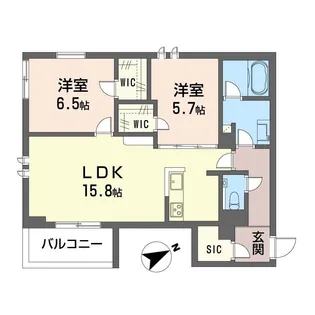 ビワール関前【2階】の間取り