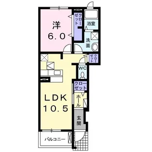 サニーフラットA【1階】の間取り